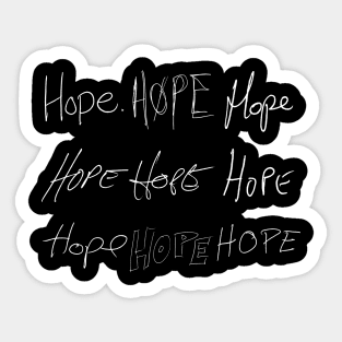 Hope - Supernatural Cast Handwriting - white font Sticker